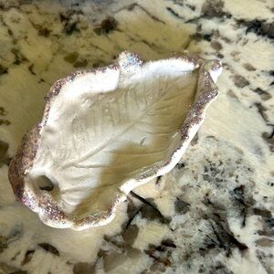 Glittery Leaf-Shaped Trinket Dish